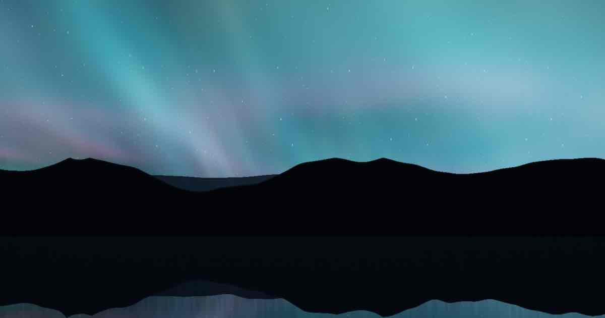 Screenshot of Night Curtains: Aurora borealis simulator and northern lights screensaver with KP storm control, procedural curtains, live substorms. Never loops. Works year-round from your location!