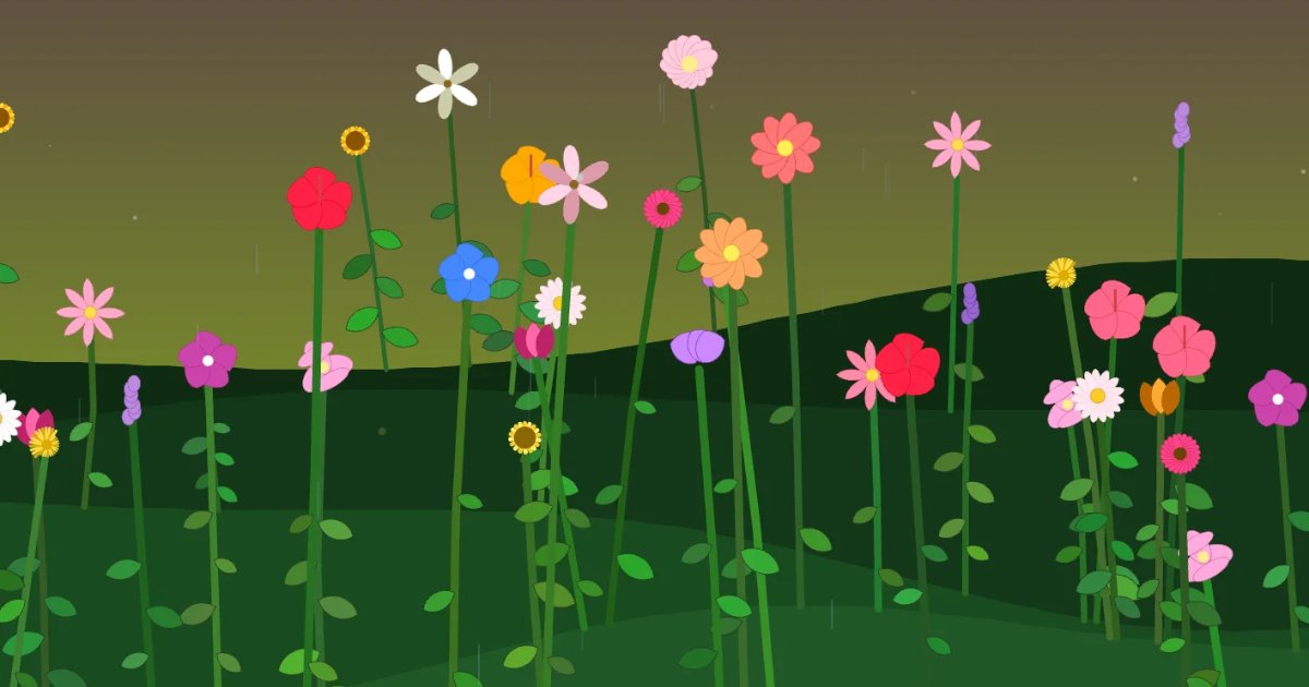 Screenshot of Be Leaf: Procedural garden simulator with 16 flower species, dynamic weather, and day-night cycles. Watch a serene digital garden bloom and change seasons.