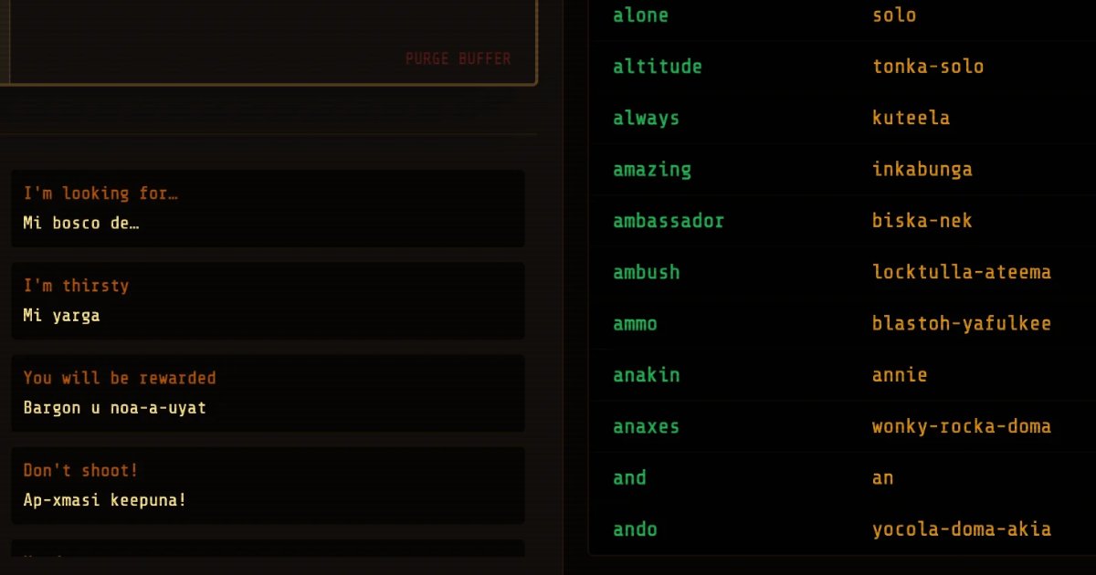 Screenshot of Huttese Translator: English-to-Huttese translator. Convert text to Star Wars Huttese with a searchable lexicon — an immersive galactic language tool for fans and cosplayers.