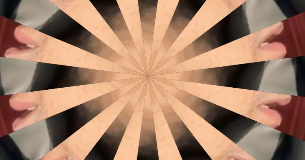 Screenshot of Kaleidoscope: Webcam kaleidoscope. Transform your camera feed into symmetrical visual art patterns in real-time — a digital kaleidoscope toy using live video input.