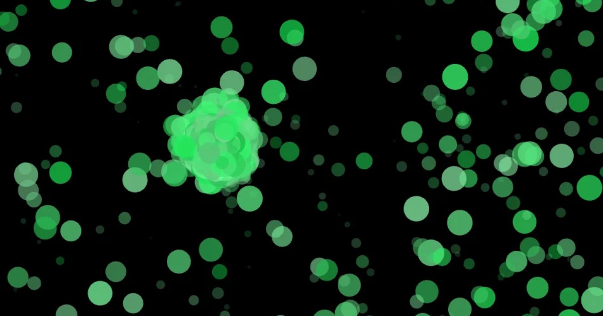 Screenshot of Particle Man: Interactive particle flow field simulator. Thousands of particles follow your cursor — a WebGL physics toy inspired by flow field algorithms and Boids.